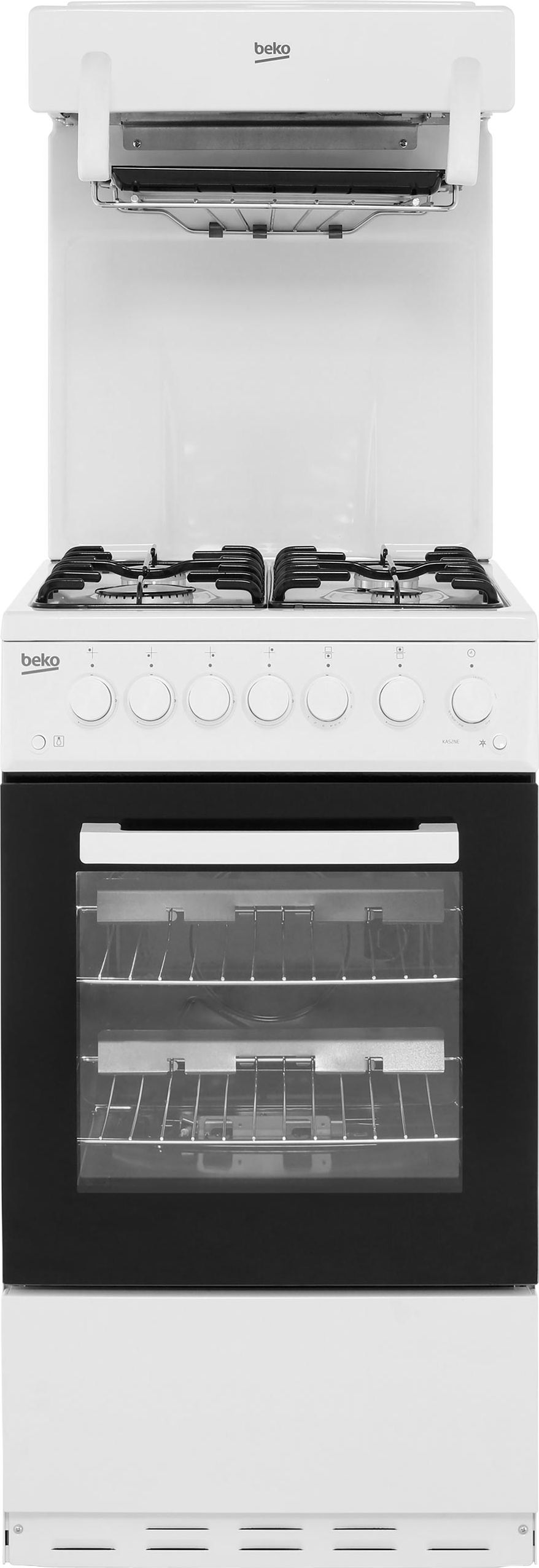 Beko KA52NEW 50cm Freestanding Gas Cooker with Full Width Gas Grill - White - A Rated, White