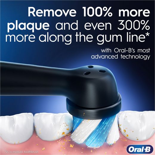 Oral B iO™ 9 Electric Toothbrush - Rose Quartz - Annotation - remove 100% more plaque shot