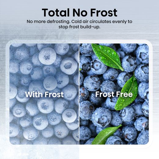 Hisense American Fridge Freezer - Stainless Steel  - Annotation - total no frost shot
