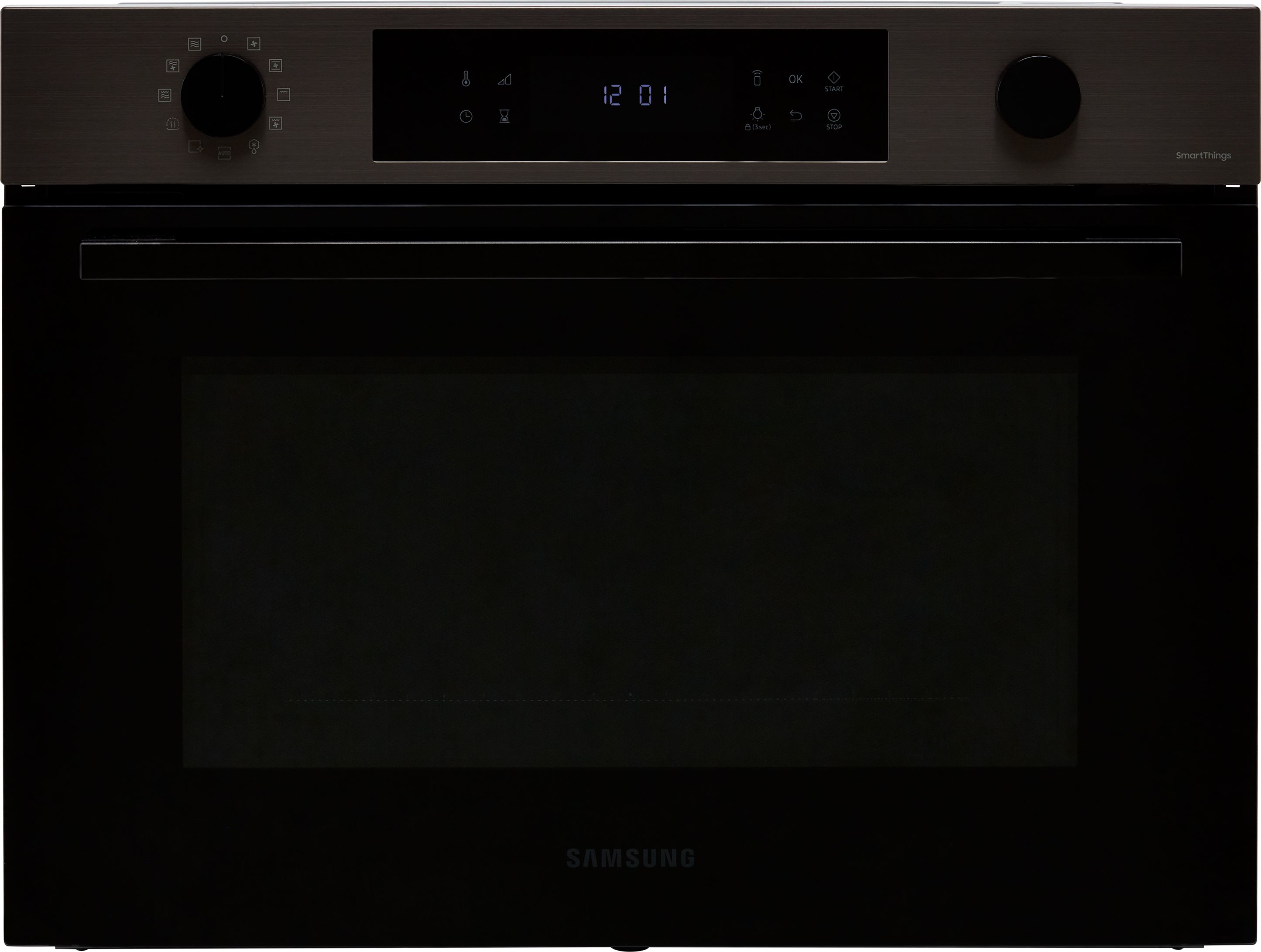 Samsung Series 4 NQ5B4553FBB Wifi Connected Built In Compact Electric Single Oven with Microwave Function - Black / Stainless Steel, Black