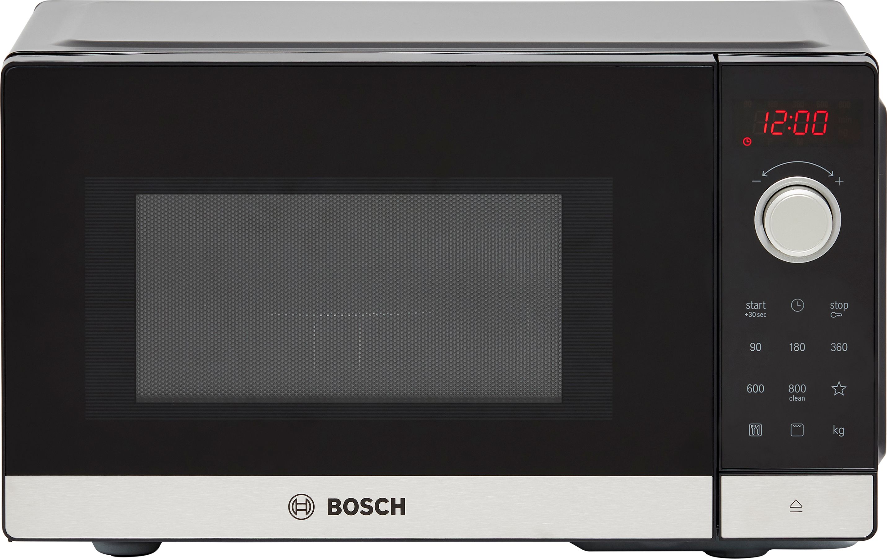 Bosch Series 2 FEL023MS2B Freestanding 26cm Tall Compact Microwave - Black / Stainless Steel, Black