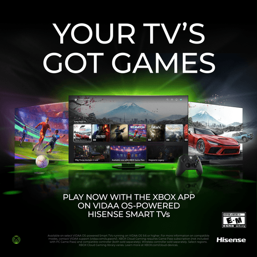 Hisense ER8S 85" 4K Ultra HD Mini RGB Smart Freely TV - annotation - xbox
