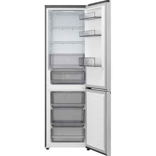 LG GBBSJ10EPY 186cm No Frost Fridge Freezer - Prime Silver - Front with door open shot