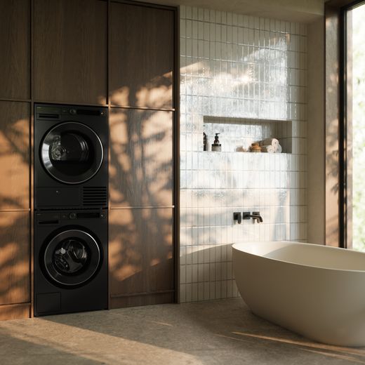 ASKO W5096RG.UK 9kg Washing Machine with 1600 rpm - Graphite / Black - Washing machine in room