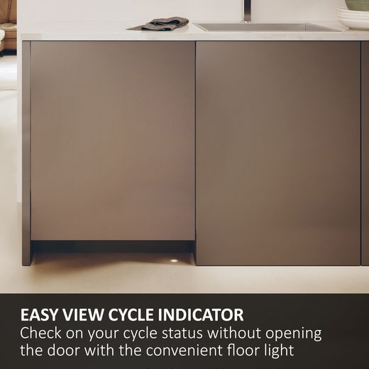 Haier I-Pro Shine Series 4 Integrated Slimline Dishwasher - Black Control Panel with Fixed Door Fixing Kit - Annotation - Cycle iindicator