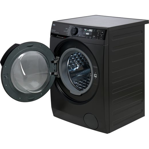 AEG ProSteam® Technology LWR7416U6UD Wifi Connected 10Kg / 6Kg Washer Dryer with 1551 rpm - Black - Door open