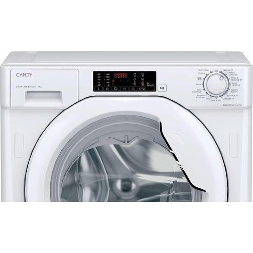 Candy Smart CBW 494DWM5-80 Integrated 9kg Washing Machine with 1400 rpm - White - Control panel shot 