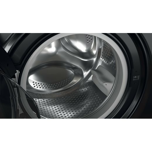 Hotpoint Anti-Stain NSWM 846 BS UK 8kg Washing Machine with 1400 rpm - Black - Close up drum shot