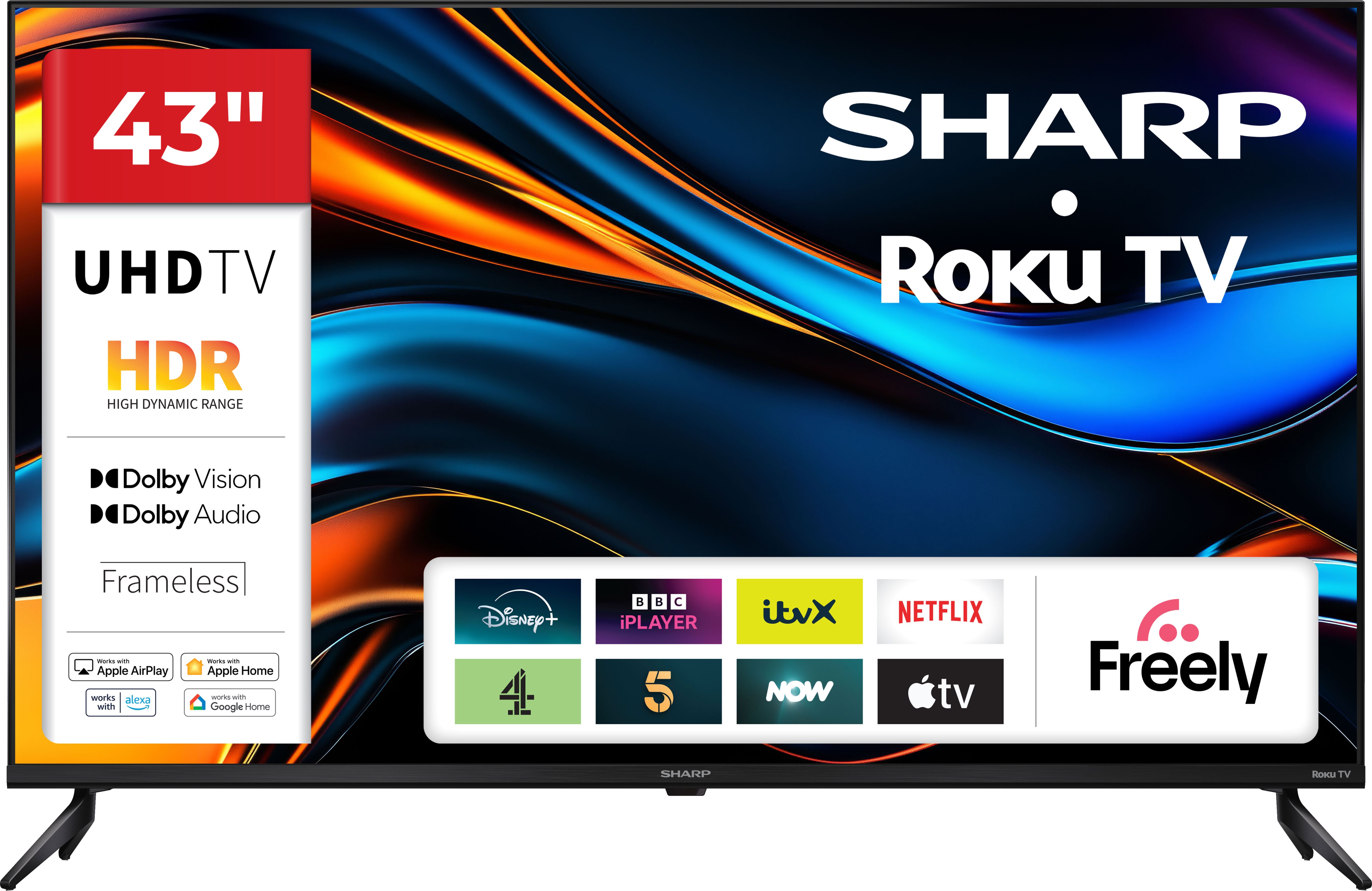 Sharp 43" 4K Ultra HD Smart Roku TV - Black - 4T-C43HJ4225KB