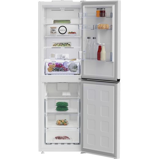 Beko Frost Free Fridge Freezer - White - Front with door open shot