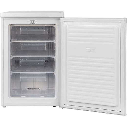 Russell Hobbs Under Counter Freezer - White - Front with door open shot