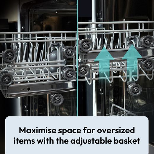 Candy RapidÓ Standard Dishwasher - Black - Annotation - Adjustable basket