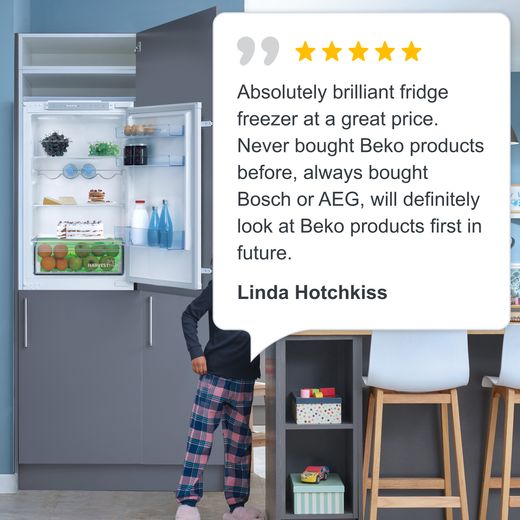 Beko HarvestFresh Integrated 50/50 Frost Free Fridge Freezer - White