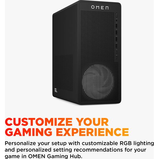 HP OMEN 16L TG03-0007na Gaming PC - NVIDIA® GeForce RTX™ 5060, AMD Ryzen™ 5, 1TB SSD - Black - Annotation - Customise gaming experience shot