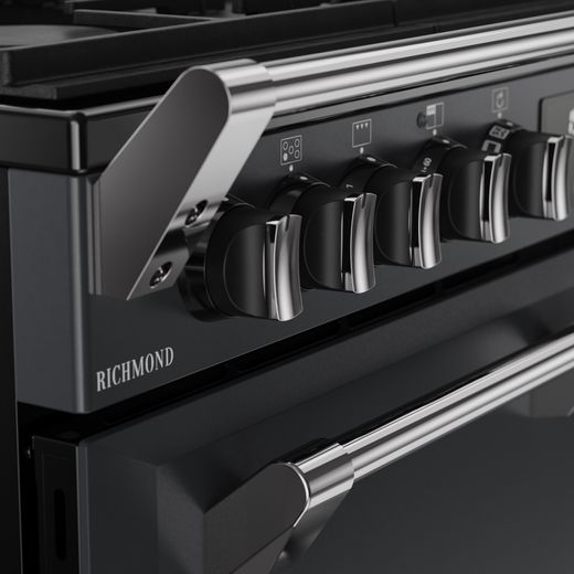 Stoves Dual Fuel Range Cooker - Anthracite - Close up handle shot