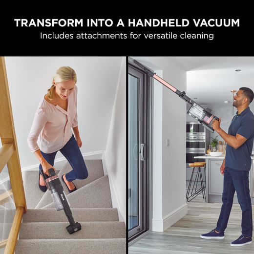 Shark Stratos with Anti-Hair Wrap Plus & Clean Sense IQ IZ400UK Cordless Vacuum Cleaner with up to 60 Minutes Run Time - Grey / Rose Gold - handheld vacuum