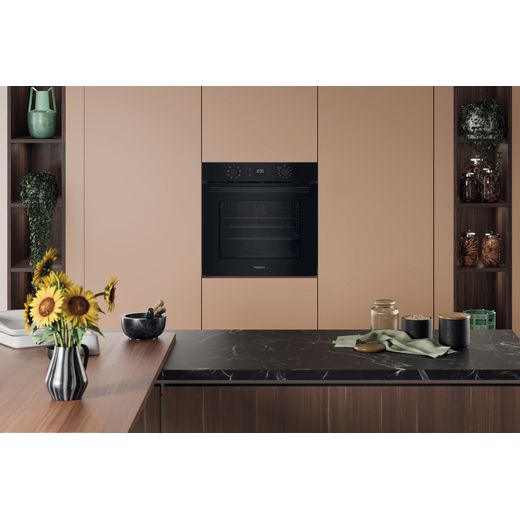 Hotpoint HO 455H B UK Electric Single Oven Black - Oven in kitchen shot 