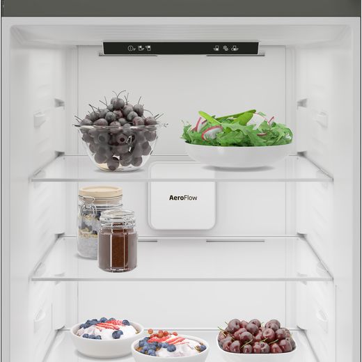 Beko CNA4686VPS 186cm 70/30 Frost Free Fridge Freezer - Stainless Steel - close up inside shot