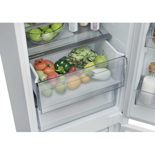Hoover H-FRIDGE 600 Integrated 70/30 Total No Frost Fridge Freezer with Sliding Door Fixing Kit - White - Close up drawer shot 
