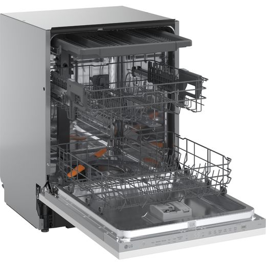 LG QuadWash™ Fully Integrated Standard Dishwasher - Stainless Steel - Right perspective shot