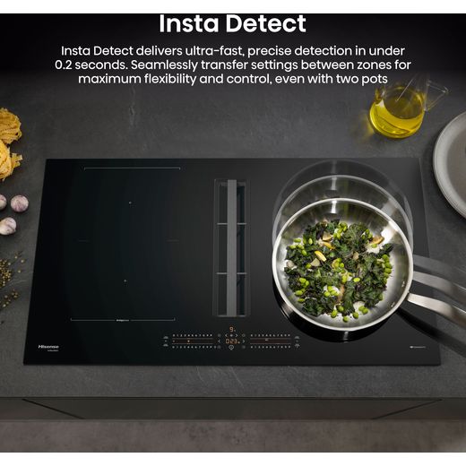 Hisense Hi6 HEH8432BSCWF Venting Induction Hob - Black - Annotation - Insta detect shot