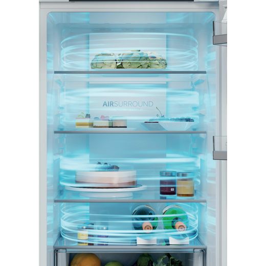 Haier Series 6 Integrated 70/30 Total No Frost Fridge Freezer with Sliding Door Fixing Kit - White - Cold air moving round fridge shot