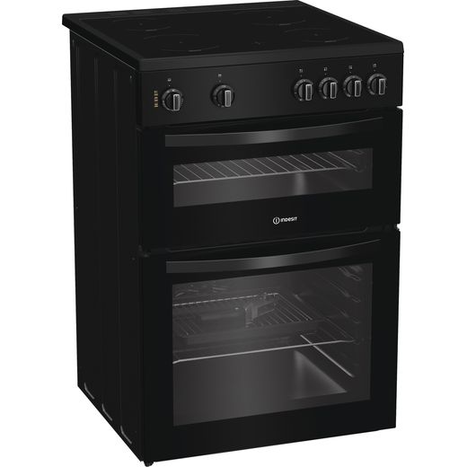 Indesit 869991714410 Electric Cooker Black - Right perpsective shot 