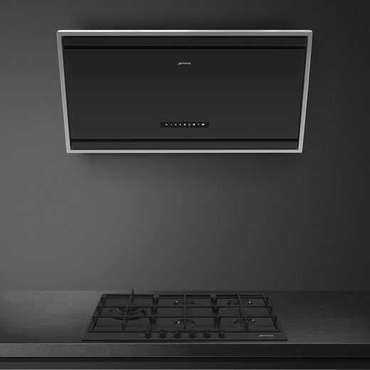 Smeg Universal KV394MB 90cm Angled Chimney Cooker Hood - Matte Black - Cooker hood in kitchen