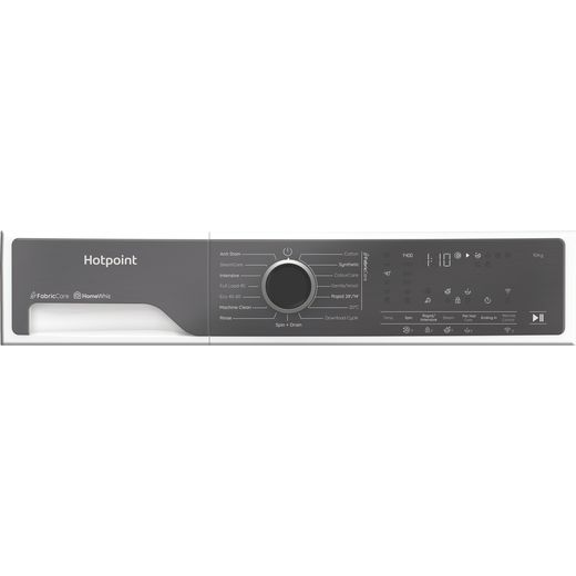 Hotpoint Fabric Care HB103WWCAREUK 10kg WiFi Connected Washing Machine with 1400 rpm - White - control panel shot 