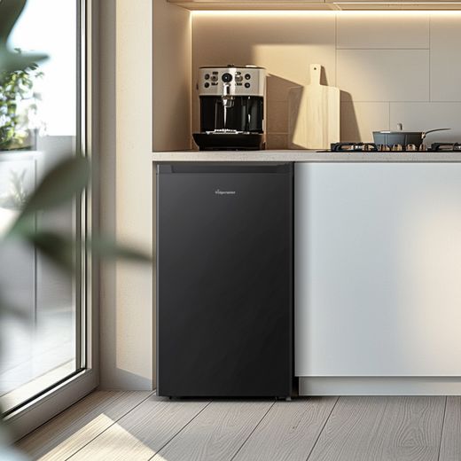 Fridgemaster Under Counter Freezer - Black - Freezer in kitchen