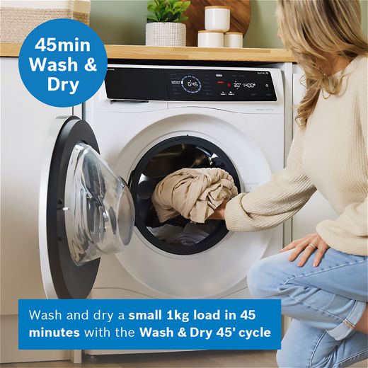 Bosch Series 8 i-Dos 10.5Kg / 6Kg Washer Dryer - White - Annotation - 45 wash and dry