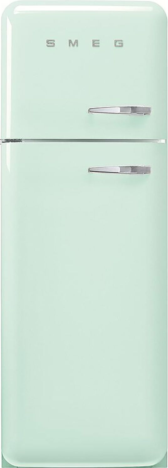 Image of Smeg 50s Style Retro Left Hand Hinge FAB30LPG6UK 172cm 80/20 Fridge Freezer - Pastel Green - C Rated, Green