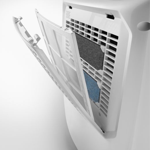 De'Longhi Dehumidifier - White - Back coming off and on shot