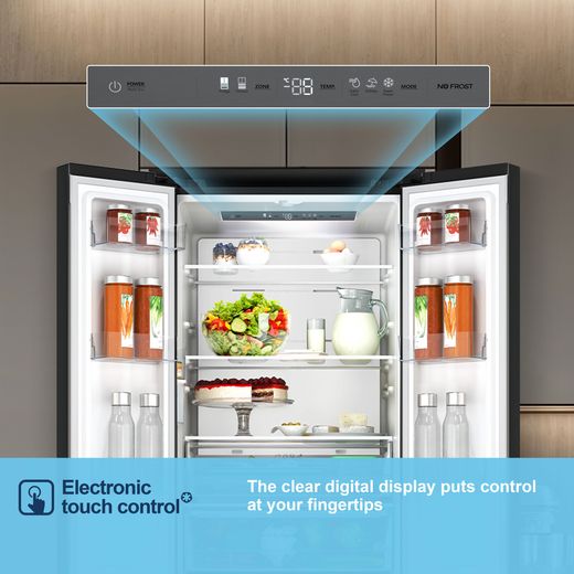Fridgemaster American Fridge Freezer - Black - Annotation - Control panel shot