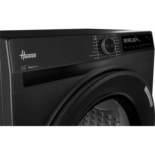 Hoover Pro Wash Series 3 HBR 10N3BJX-80 Wifi Connected Heat Pump Tumble Dryer - Matt Black - right perspective shot