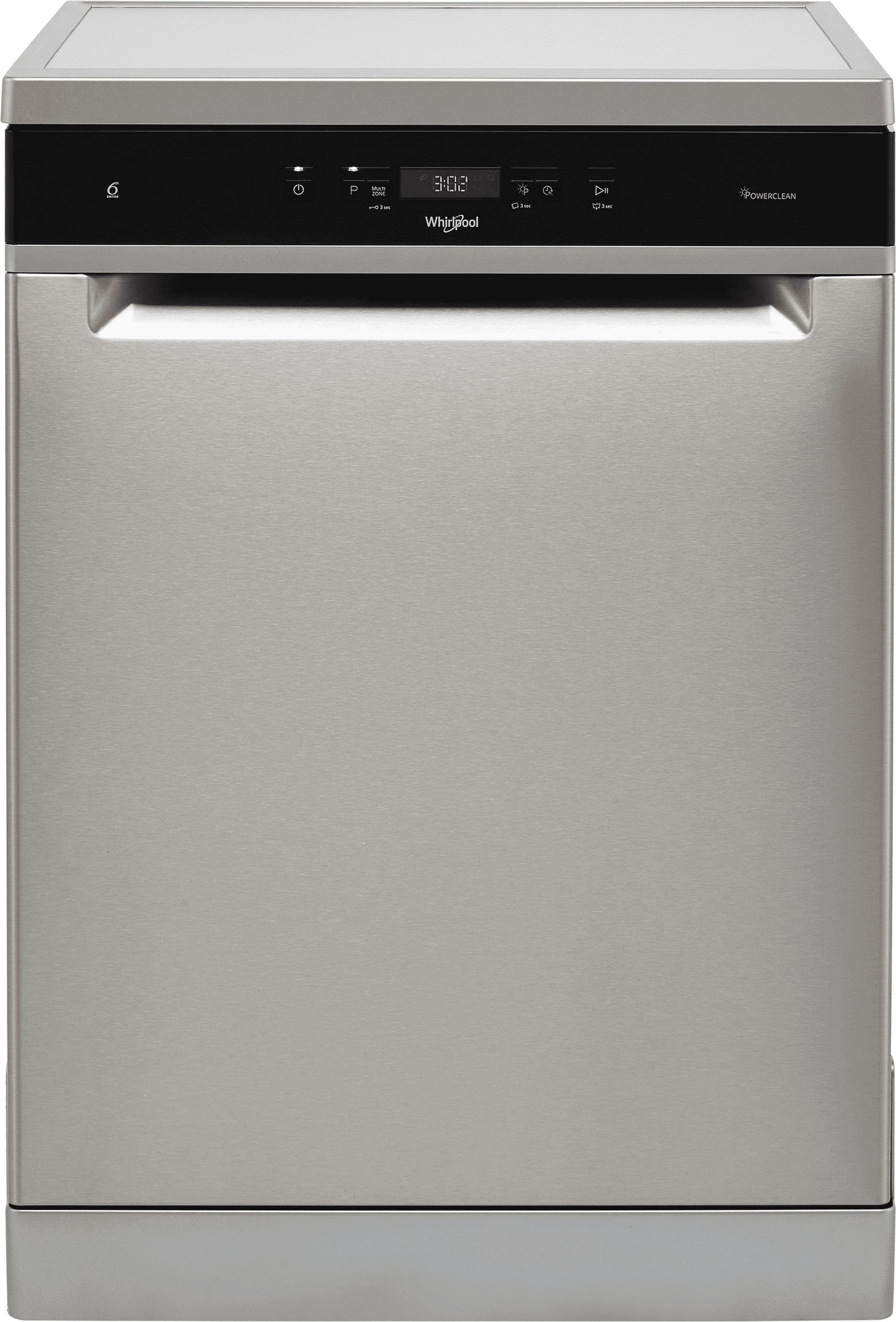 Whirlpool WFC3C33PFXUK Standard Dishwasher - Stainless Steel Effect - D Rated, Stainless Steel