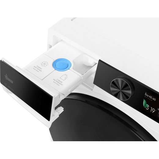 Hoover Pro Wash Series 7 HBQD 49SBL10U-80 9kg WiFi Connected Washing Machine with 1400 rpm - White - detergent tray shot