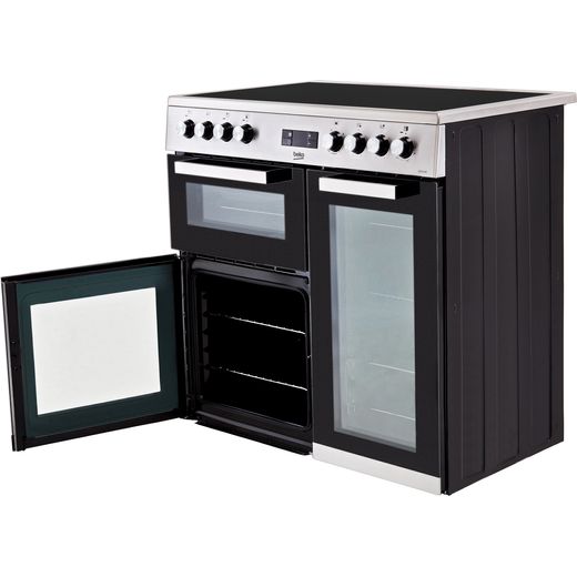 Beko KDVC90X 90cm Electric Range Cooker with Ceramic Hob - Stainless Steel