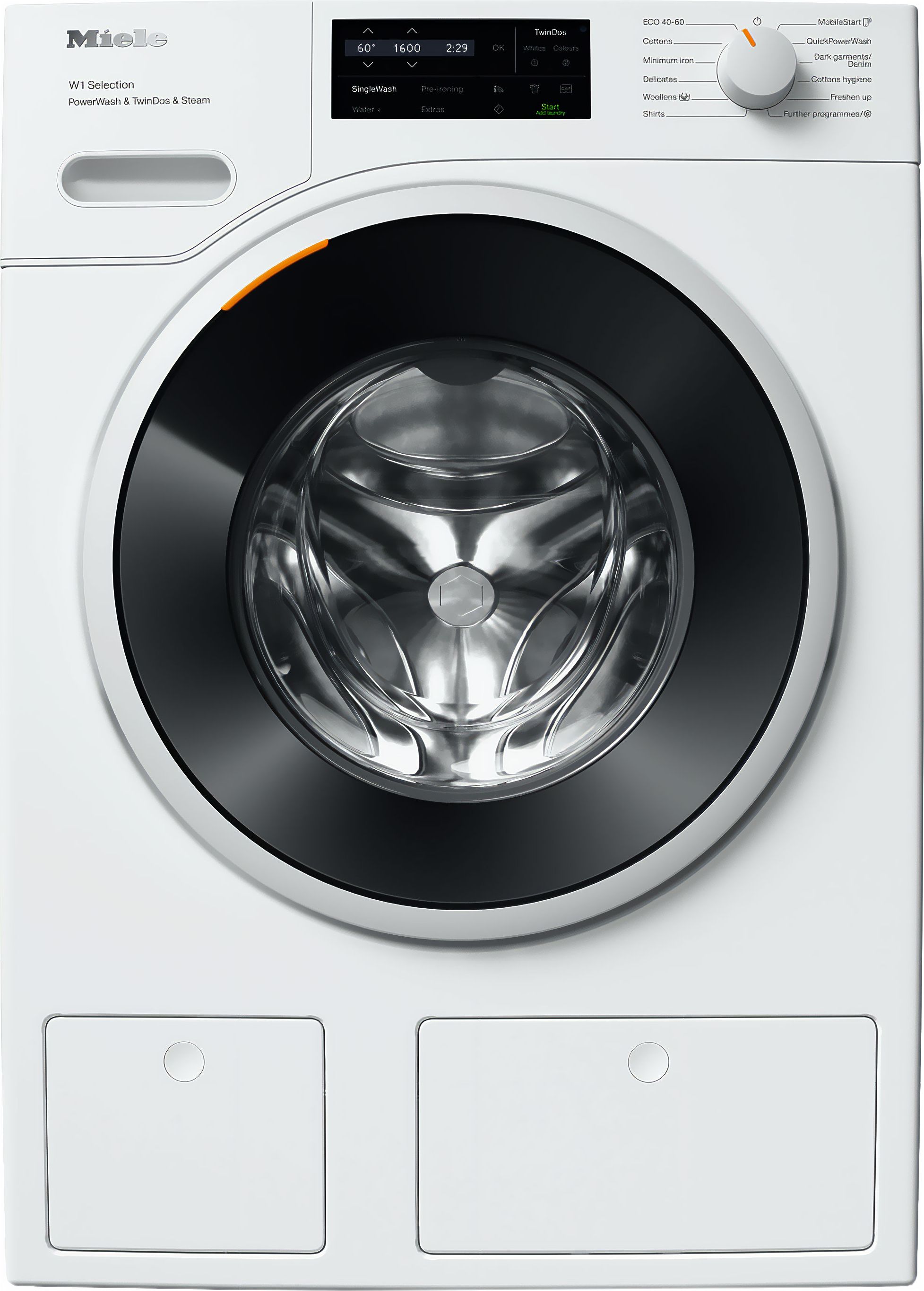 Image of Miele W1 PowerWash & TwinDos WSJ883 WCS 9kg Washing Machine with 1600 rpm - White - A Rated, White