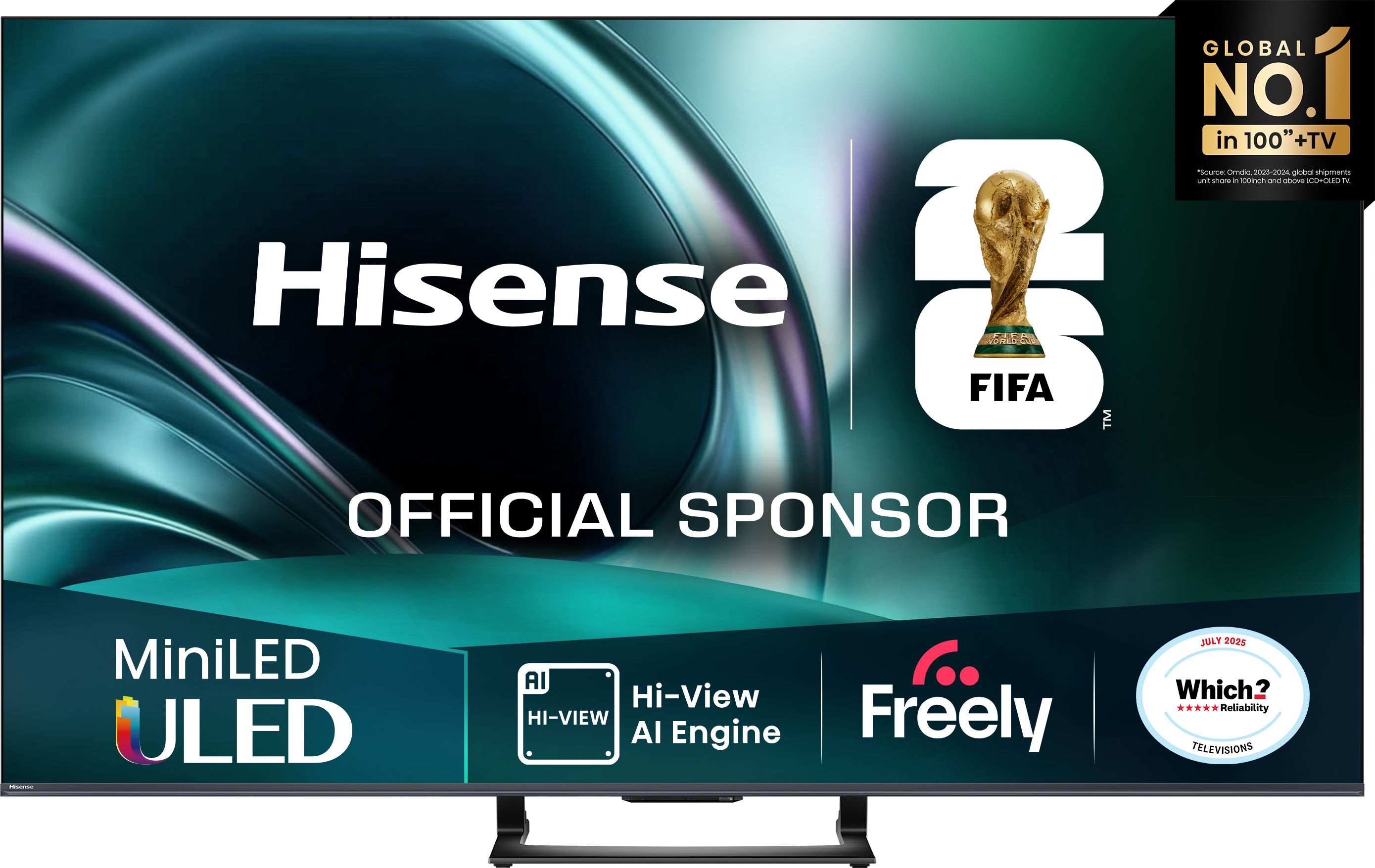 Hisense 65-inch MiniLED 4K Ultra HD TV - Black - 65U7QTUK