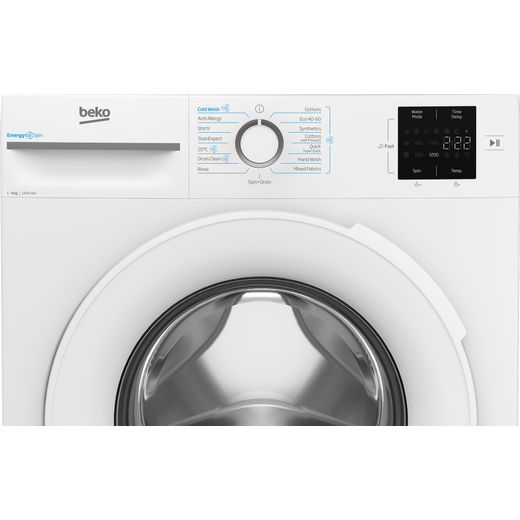 Beko b300 BM3WT3941W 9kg Washing Machine with 1400 rpm - White - Close up shot
