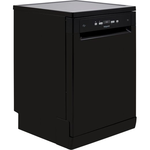 Hotpoint Standard Dishwasher - Black - Left perspective
