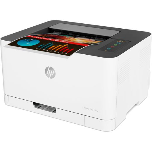 HP LaserJet 150nw Laser Printer - White - Left perspective  shot