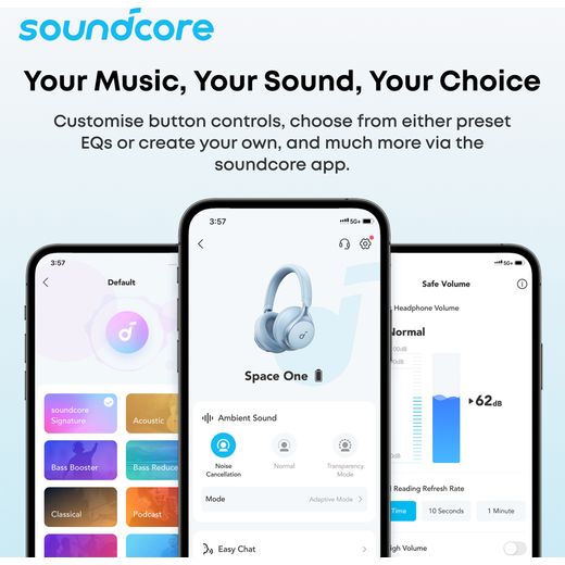 Soundcore Q21i NC True Wireless Noise Cancelling Over-Ear Headphones - Black - Annotation - app shot