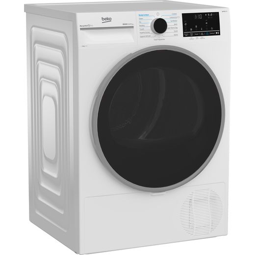 Beko B5T48231IW 8Kg Heat Pump Tumble Dryer - White - Right perspective shot