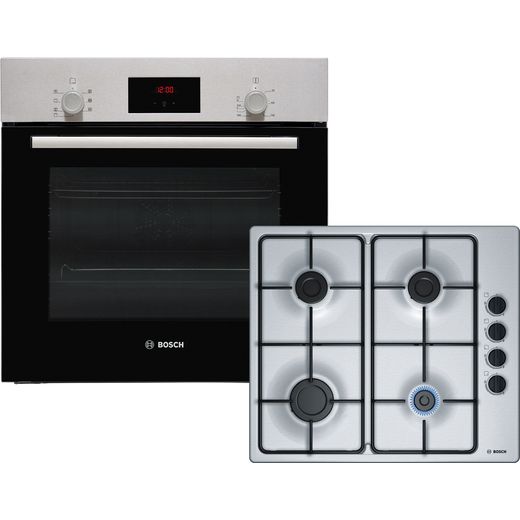 Bosch Serie 2 HBF1PBP6E2 Built In Electric Single Oven and Gas Hob Pack - Stainless Steel - A Rated