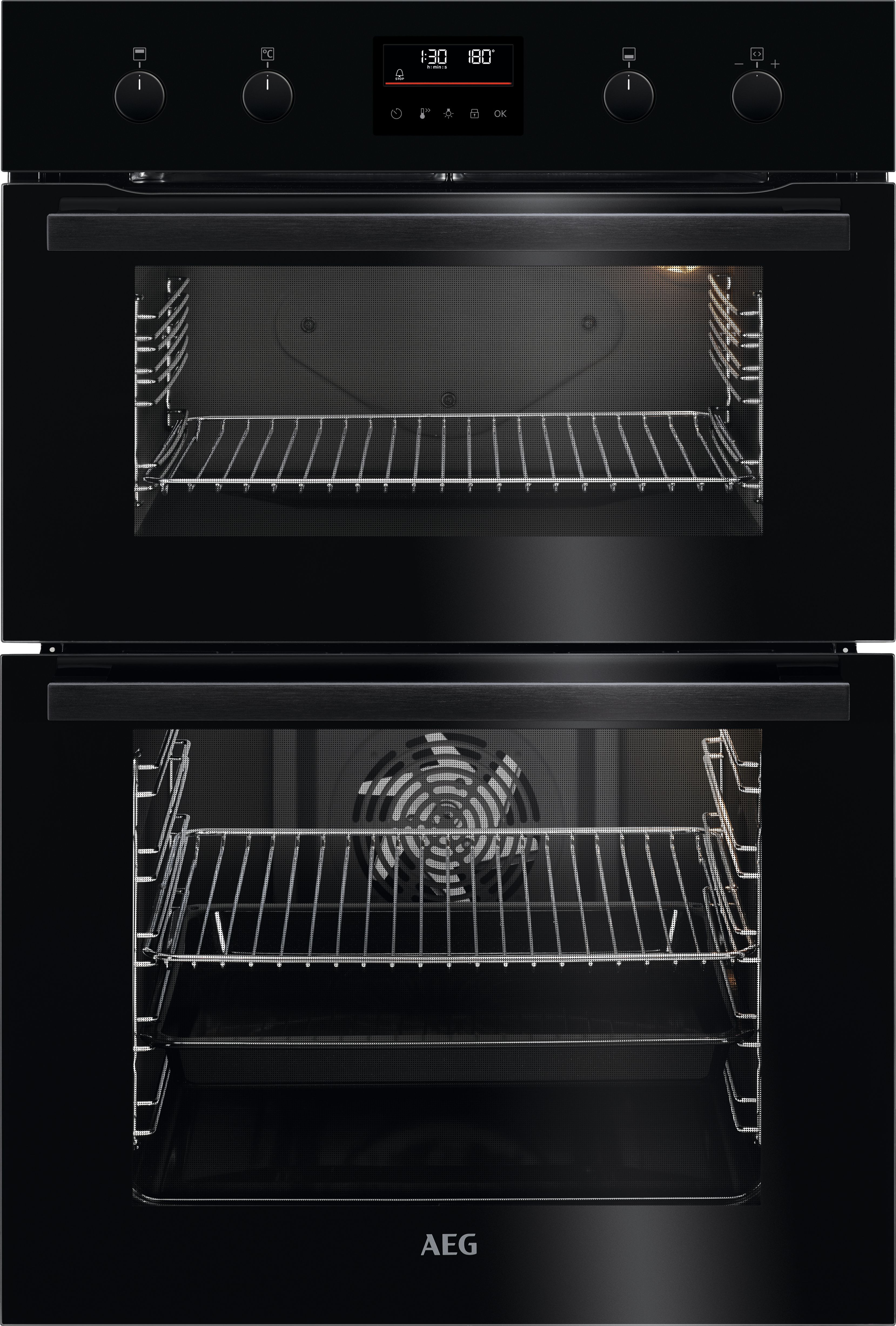 Image of AEG 6000 SurroundCook DCB535060B Built In Electric Double Oven - Black - A/A Rated, Black