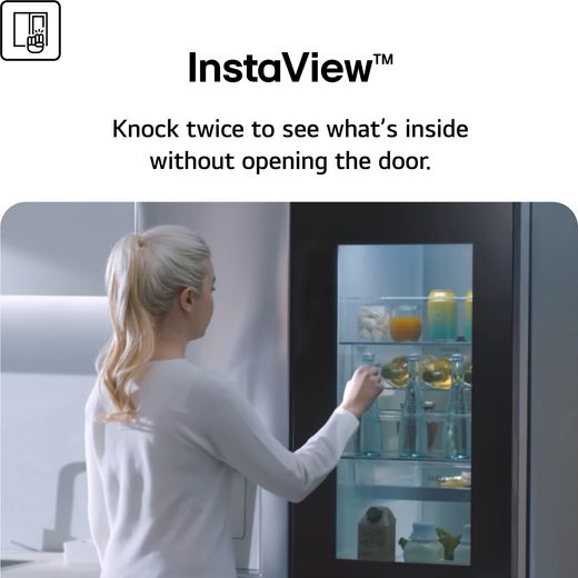 LG InstaView™ American Fridge Freezer - Essence Black Steel - Annotation - InstaView