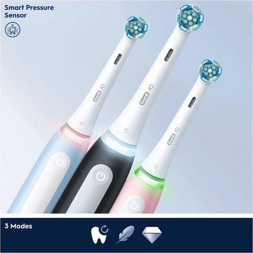 Oral-B iO™ 3 Electric Toothbrush - Blue / Black - Annotation - Smart pressure sensor, 3 modes