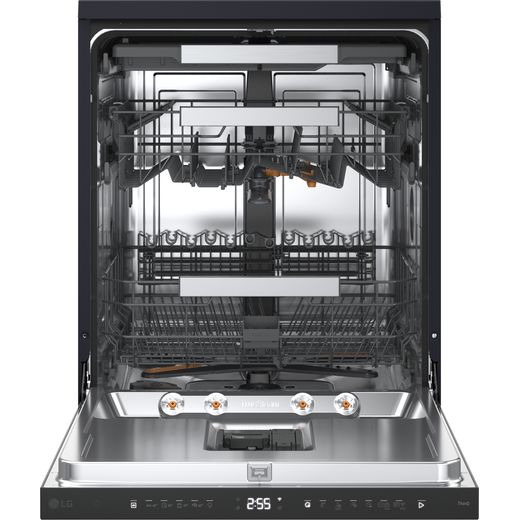 LG Series 8 TrueSteam™ Standard Dishwasher - Matte Black - Door open